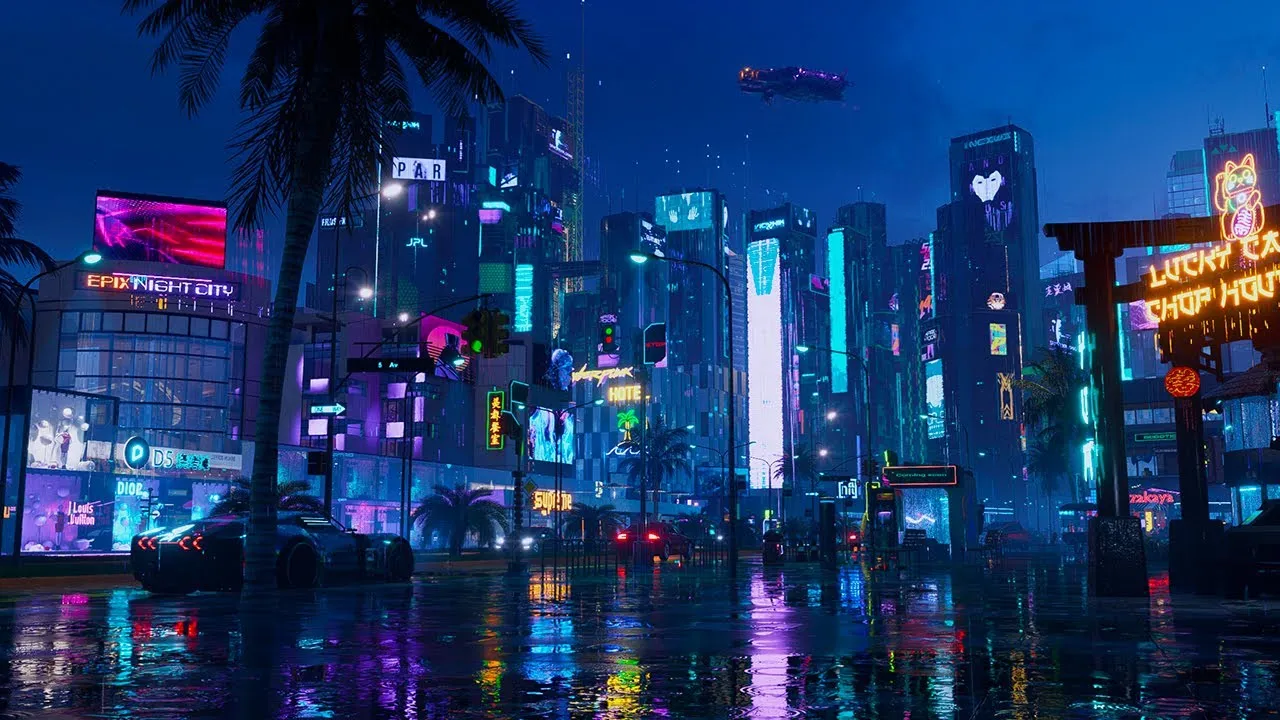 九游娱乐 赛博不夜城全景 - 浮世绘娱乐城